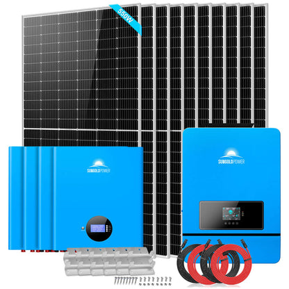 SunGoldPower 10kw Off Grid Solar Kit with 20kwh LifePO4 Battery