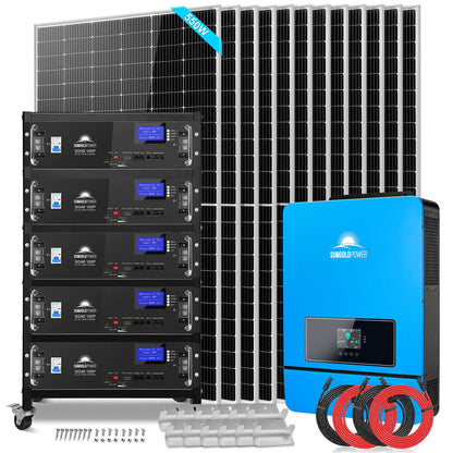 SunGoldPower 10kw Off Grid Solar Kit with 25.6Kwh LifeP04