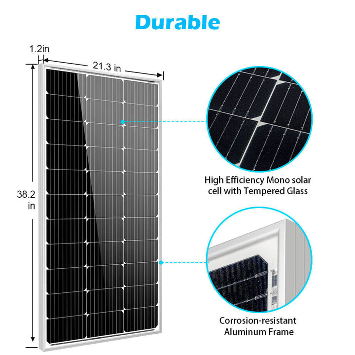 SunGoldPower 100 Watt Monocrystalline Solar Panel