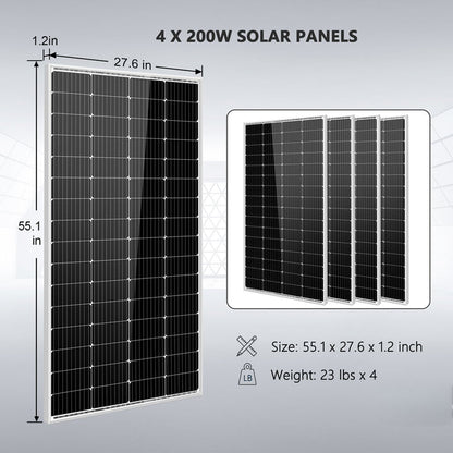 SunGoldPower Solar Kit 3000W 24V Inverter 120V output Lithium Battery 800 Watt Solar Panel SGKT-3PRO