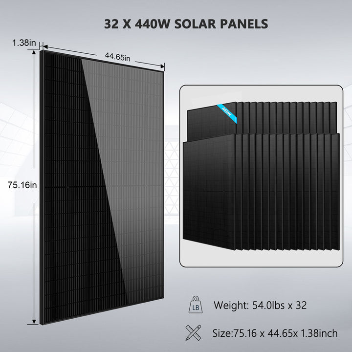 SunGoldPower 20kw Off Grid Solar Kit | 30.72kwh LifeP04