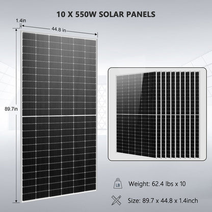 SunGoldPower 10kw Off Grid Solar Kit with 20kwh LifePO4 Battery