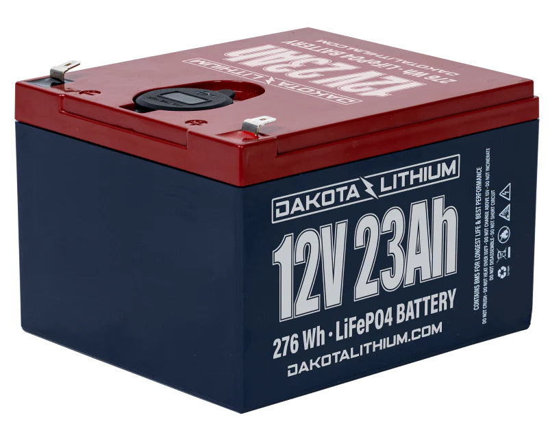 Dakota Lithium 12v 23Ah Battery with Dual USB Ports & Voltmeter