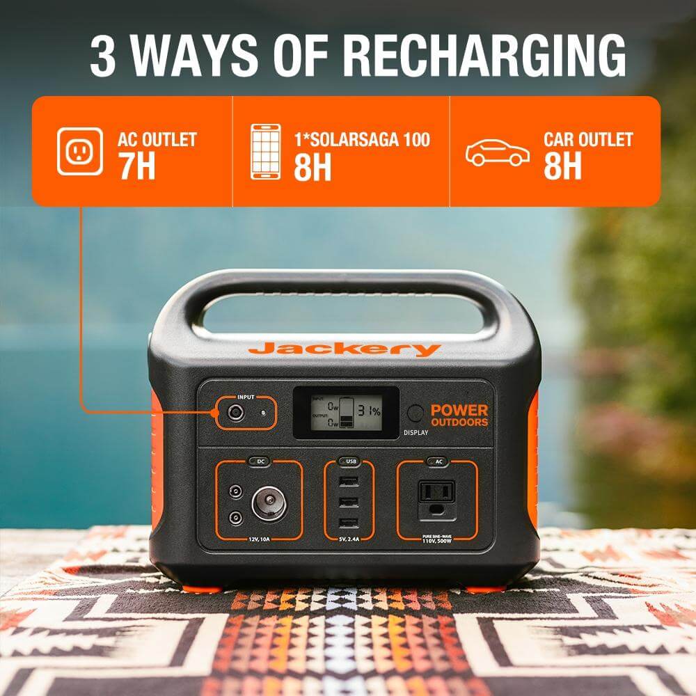 Jackery Explorer 550 Portable Power Station Plus SolarSaga 100