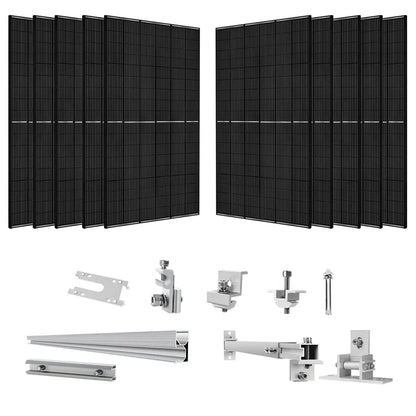 Nature's Generator 410W Solar Panel (10 Pack) With Solar Panel Mount Rack