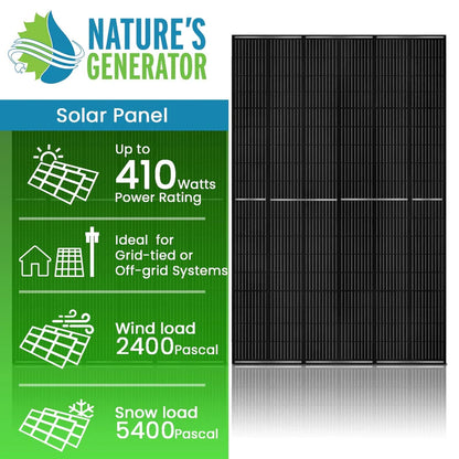 Nature's Generator 410 Watt Monocrystalline Solar Panel (2 Pack)