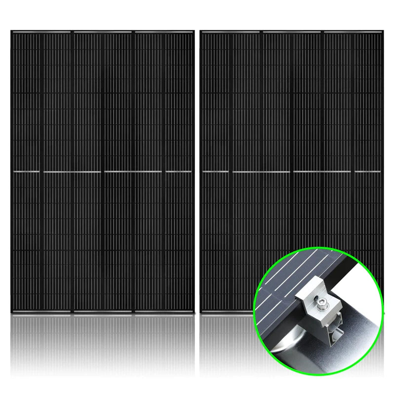 Nature's Generator 410W Monocrystalline Solar Panel (2 Pack) With Solar Panel Mount Rack