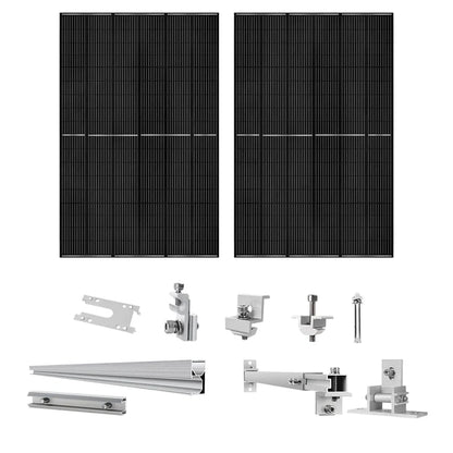 Nature's Generator 410W Monocrystalline Solar Panel (2 Pack) With Solar Panel Mount Rack