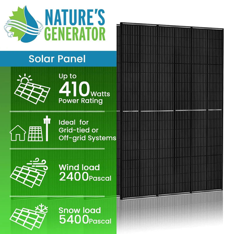 Nature's Generator 410 Watt Monocrystalline Solar Panel (4 Pack)