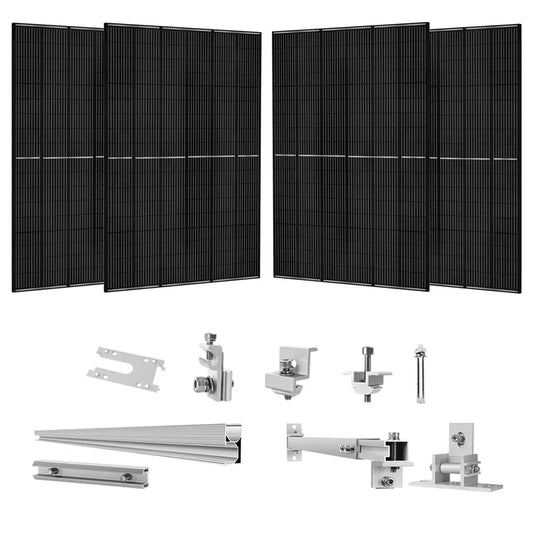 Nature's Generator 410 Watt Monocrystalline Solar Panel (4 Pack) w/Mounting Rack