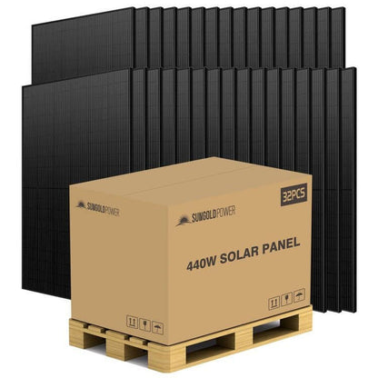 SunGoldPower 440W Mono Black Perc Solar Panel(32 Panels)