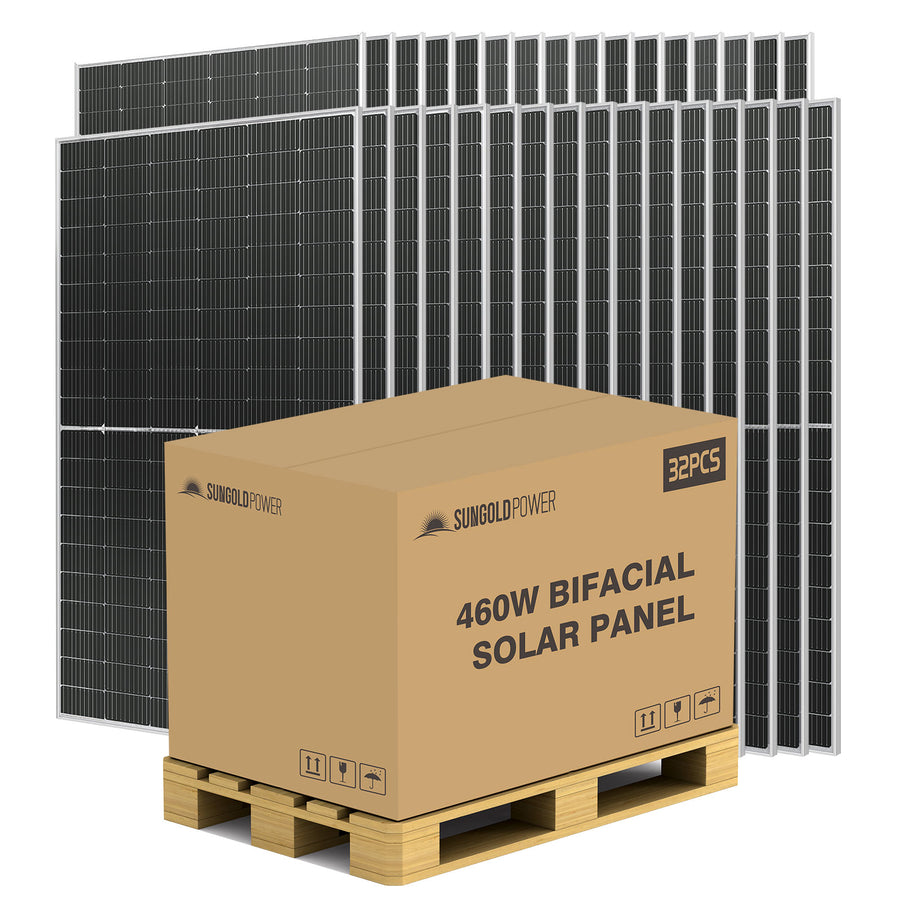 SunGoldPower 460W Bifacial PERC Solar Panel(32 Panels)