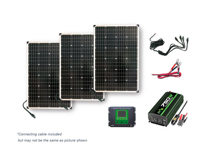 Nature Power 330 Watt Power Kit: 3 x 110 Watt Solar Panels, 750 Watt Inverter & 30 Amp Charge Controller