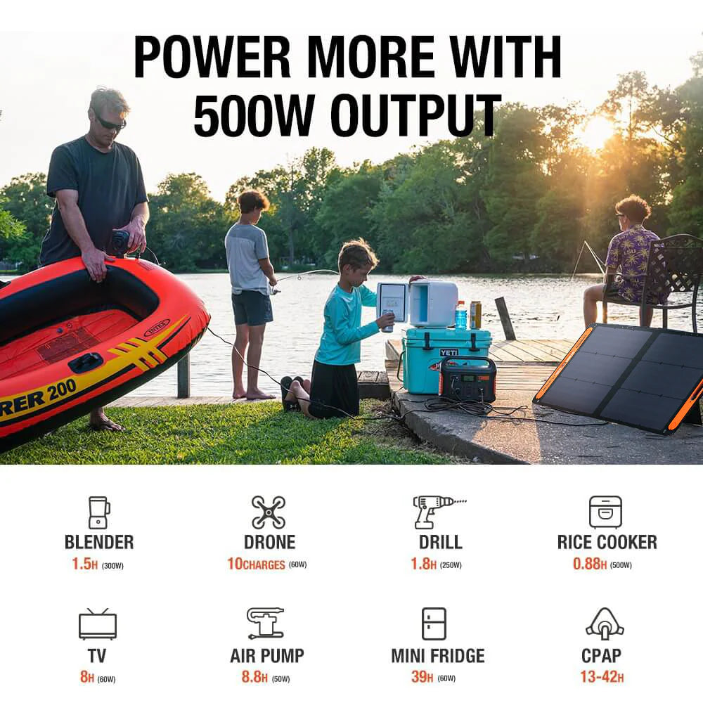 Jackery Explorer 550 Portable Power Station Plus SolarSaga 100