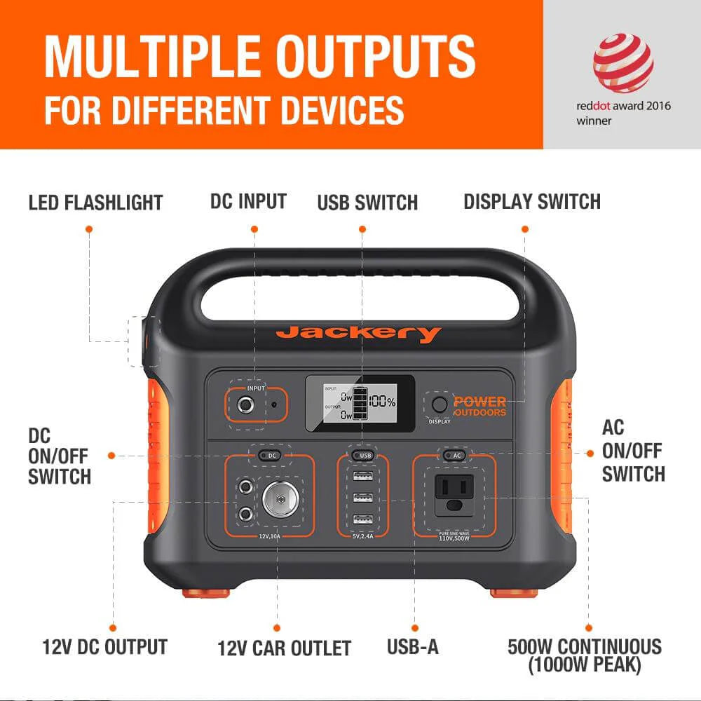 Jackery 550Wh portable power station for outdoors