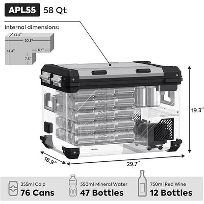 ICECO APL55 Dual Zone 12 Volt Freezer | 55 LT