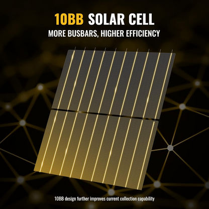 BougeRV 400 Watt Rigid Bifacial 10BB Mono Solar Panel