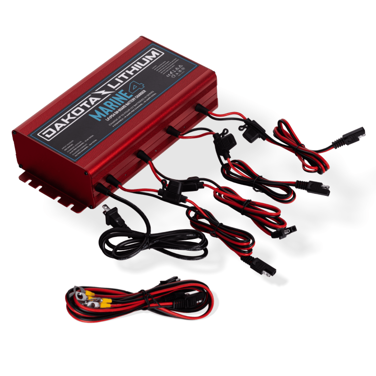 Dakota Lithium Marine 4 Bank, 40-Amp (10-Amp Per Bank) 12V Onboard Lithium Battery Charger