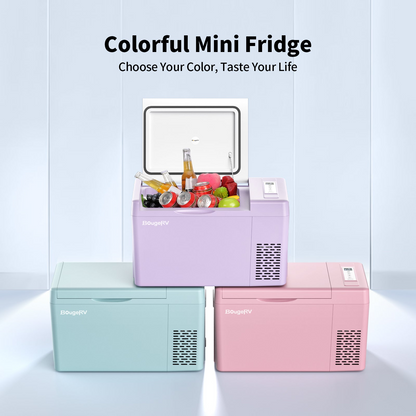 BougeRV 12V 23 Quart Colorful Mint Green Portable Mini Fridge