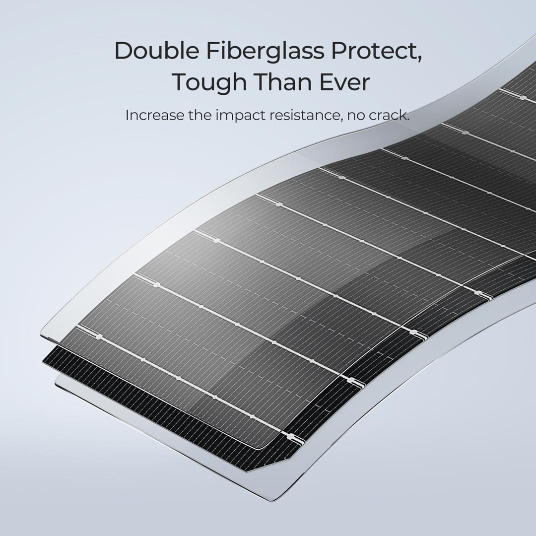 BougeRV Arch 100 Watt Fiberglass Flexible Curved Solar Panel