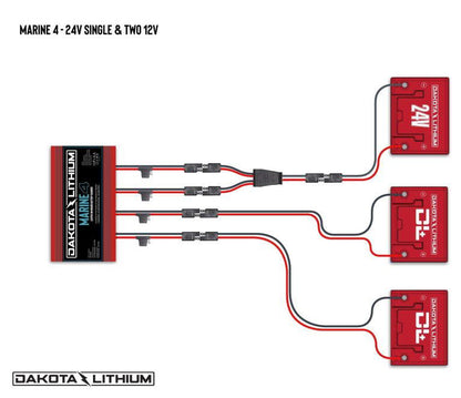 Dakota Lithium Marine 4 Bank, 40-Amp (10-Amp Per Bank) 12V Onboard Lithium Battery Charger