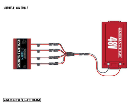 Dakota Lithium Marine 4 Bank, 40-Amp (10-Amp Per Bank) 12V Onboard Lithium Battery Charger