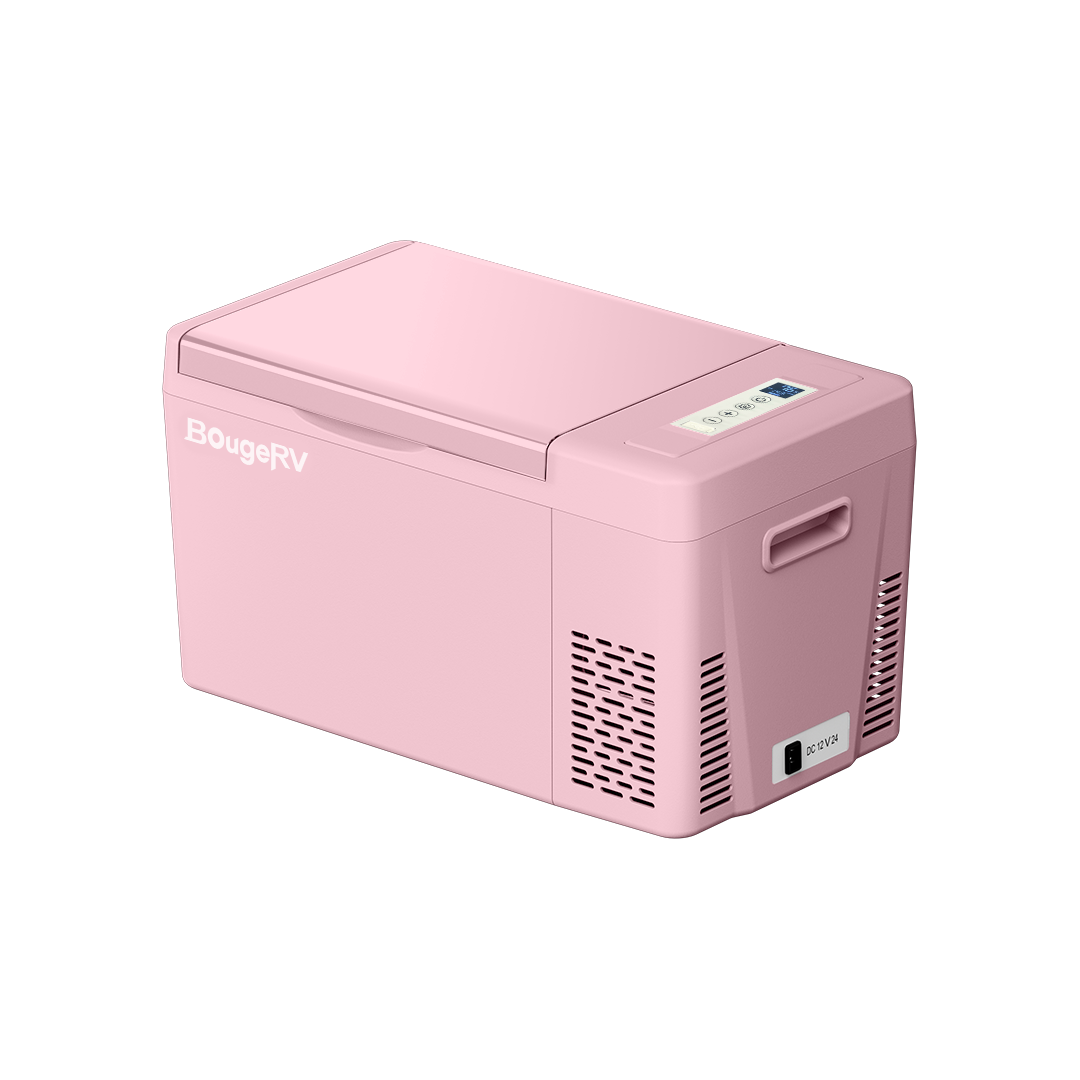 BougeRV 12V 23 Quart Colorful Pink Portable Mini Fridge