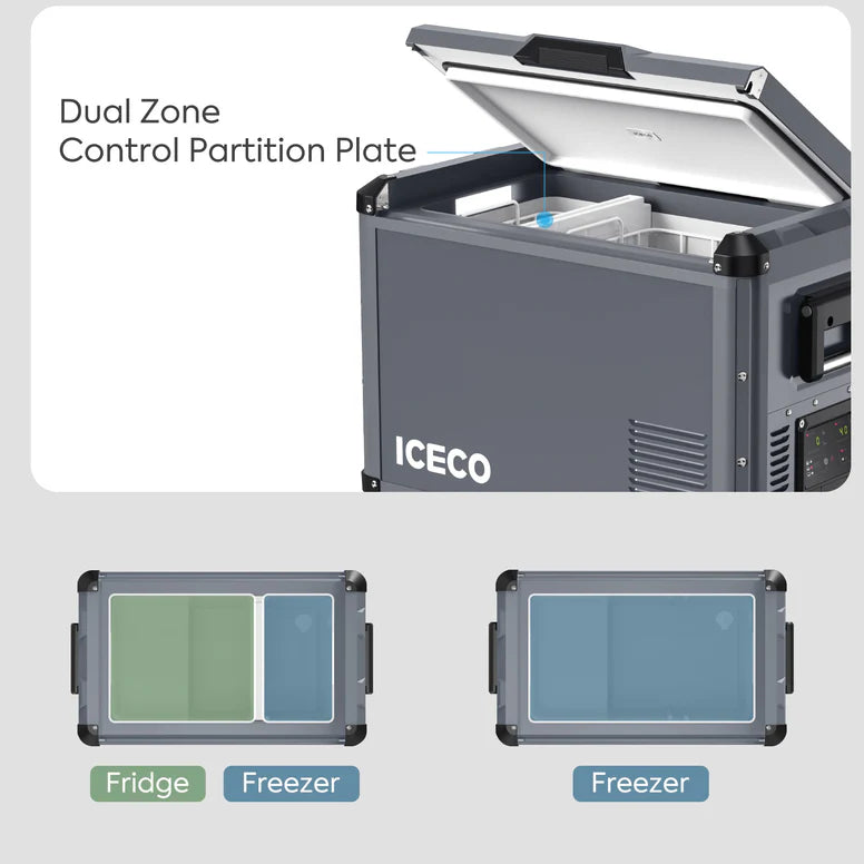 ICECO VL45ProD Dual Zone Portable Freezer - Gray