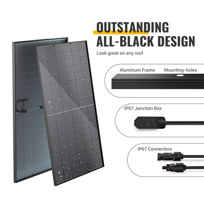 BougeRV 400 Watt Rigid Bifacial 10BB Mono Solar Panel