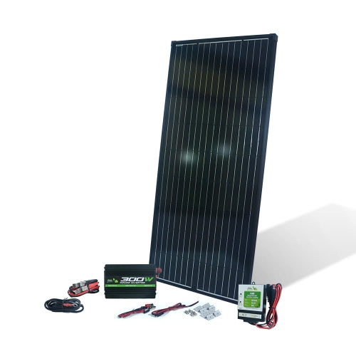 Nature Power 180 Watt Complete Solar Panel Kit with 300 Watt Inverter & 12 Amp Charge Controller