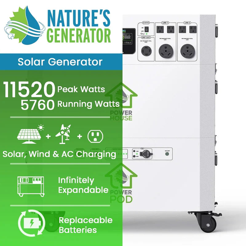 Nature's Generator Powerhouse & Power Pod | Whole Home Solar Generator